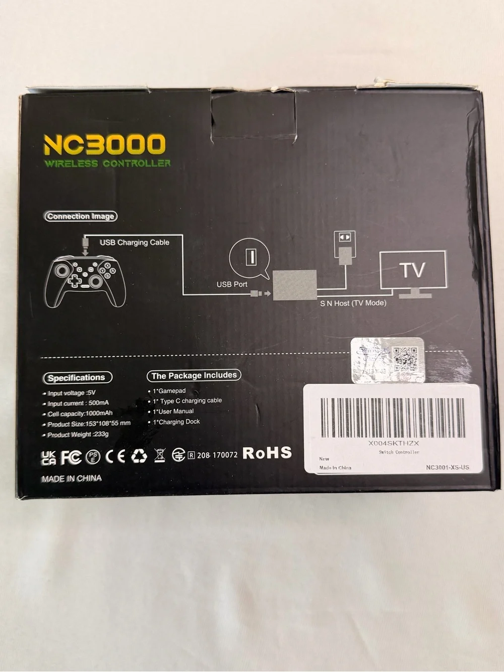Halloween Wireless Switch Controller RGB Charging Dock NC3000 New in Box
